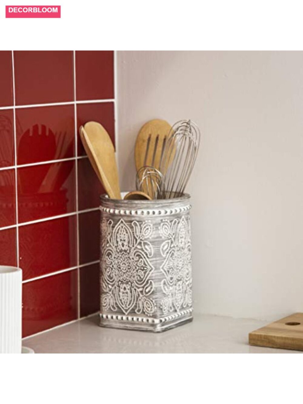 Utensil Crock for Countertop, Ceramic Kitchen Utensil Holder, Spatula Holder - Picture 2 of 2